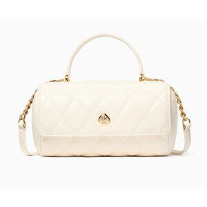 New Kate Spade Heart Barrel Quilted Crossbody Meringue